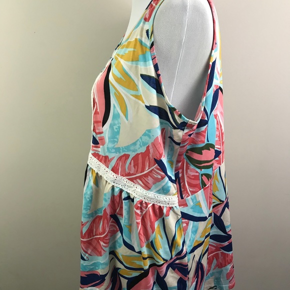 NEW NY Collection Sleeveless Floral Top 1X - Picture 3 of 8